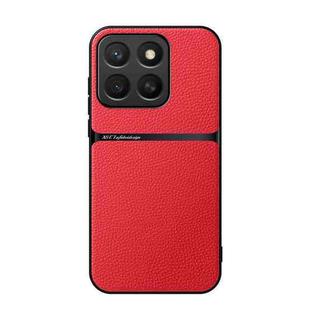 For Honor X8c 4G Litchi Leather Magnetic Full Coverage Shockproof Phone Case(Red)