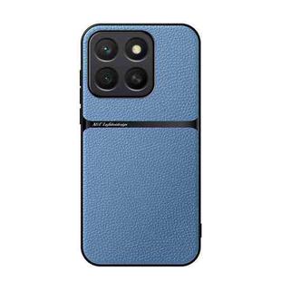 For Honor X8c 4G Litchi Leather Magnetic Full Coverage Shockproof Phone Case(Blue)