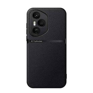 For Honor 400 Pro Global 160.8mm Litchi Leather Magnetic Full Coverage Shockproof Phone Case(Black)