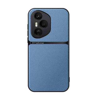 For Honor 400 Pro Global 160.8mm Litchi Leather Magnetic Full Coverage Shockproof Phone Case(Blue)