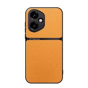 For Honor 400 Global 156.5mm Litchi Leather Magnetic Full Coverage Shockproof Phone Case(Yellow)