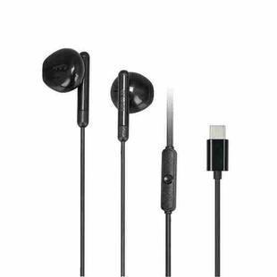 awei PC-6T Type-C Interface Mini Stereo In-Ear Wired Earphone, Length:1.2m(Black)