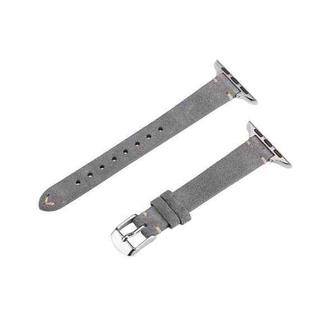 For Apple Watch 46mm / 49mm / 45mm / 44mm Matte Genuine Leather Watch Band(Grey)