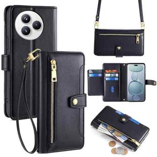 For Xiaomi Civi 5 Pro 5G Sheep Texture Cross-body Zipper Wallet Leather Phone Case(Black)