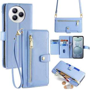 For Xiaomi Civi 5 Pro 5G Sheep Texture Cross-body Zipper Wallet Leather Phone Case(Blue)
