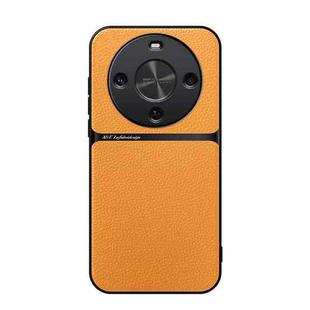 For Huawei Maimang 30 Litchi Leather Magnetic Full Coverage Shockproof Phone Case(Yellow)