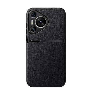 For Huawei Pura 70 Litchi Leather Magnetic Full Coverage Shockproof Phone Case(Black)