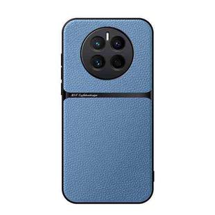 For Huawei Mate 50 Litchi Leather Magnetic Full Coverage Shockproof Phone Case(Blue)