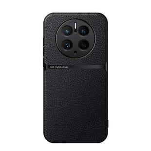 For Huawei Mate 50 Pro Litchi Leather Magnetic Full Coverage Shockproof Phone Case(Black)