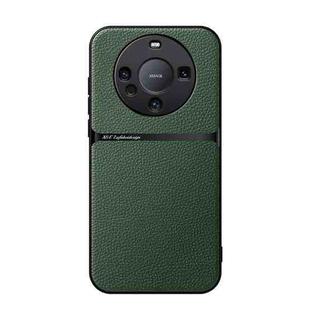 For Huawei Mate 60 Litchi Leather Magnetic Full Coverage Shockproof Phone Case(Green)