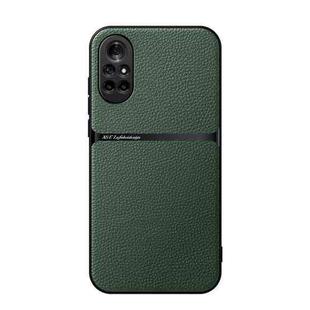 For Huawei nova 8 Litchi Leather Magnetic Full Coverage Shockproof Phone Case(Green)