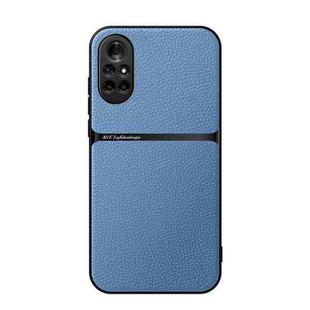 For Huawei nova 8 Litchi Leather Magnetic Full Coverage Shockproof Phone Case(Blue)