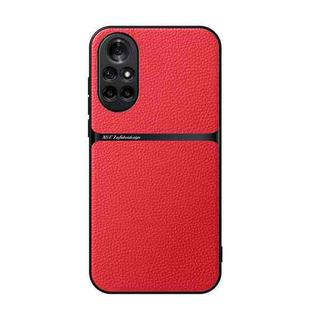 For Huawei nova 8 Pro Litchi Leather Magnetic Full Coverage Shockproof Phone Case(Red)