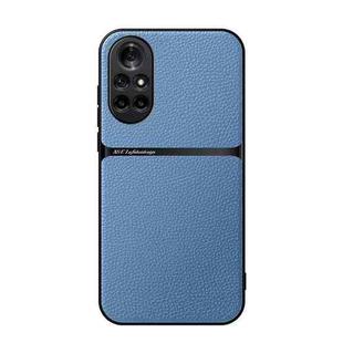 For Huawei nova 8 Pro Litchi Leather Magnetic Full Coverage Shockproof Phone Case(Blue)