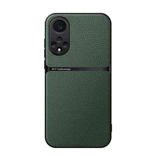 For Huawei nova 9 Litchi Leather Magnetic Full Coverage Shockproof Phone Case(Green)