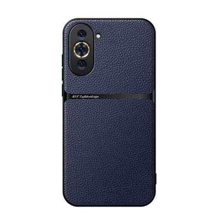 For Huawei nova 10 Litchi Leather Magnetic Full Coverage Shockproof Phone Case(Navy Blue)