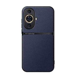 For Huawei nova 11 Pro Litchi Leather Magnetic Full Coverage Shockproof Phone Case(Navy Blue)