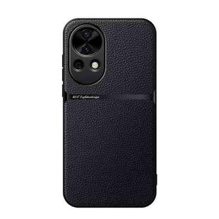 For Huawei nova 12 Pro Litchi Leather Magnetic Full Coverage Shockproof Phone Case(Black)