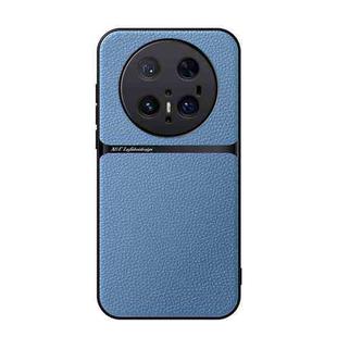 For Huawei Mate 70 Pro Litchi Leather Magnetic Full Coverage Shockproof Phone Case(Blue)
