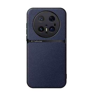For Huawei Mate 70 Pro Litchi Leather Magnetic Full Coverage Shockproof Phone Case(Navy Blue)
