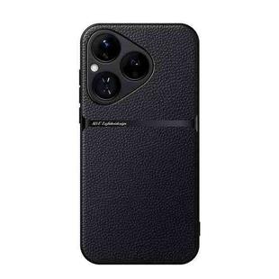 For Huawei Pura 80 5G Litchi Leather Magnetic Full Coverage Shockproof Phone Case(Black)