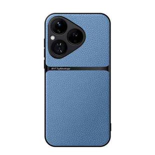 For Huawei Pura 80 5G Litchi Leather Magnetic Full Coverage Shockproof Phone Case(Blue)
