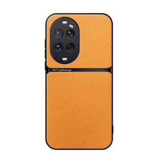 For Huawei nova 14 Ultra Litchi Leather Magnetic Full Coverage Shockproof Phone Case(Yellow)