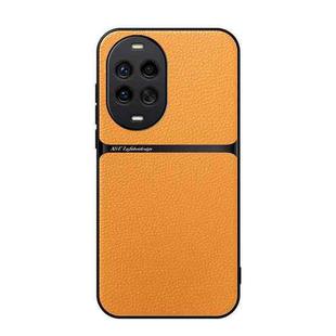 For Huawei nova 14 Pro Litchi Leather Magnetic Full Coverage Shockproof Phone Case(Yellow)