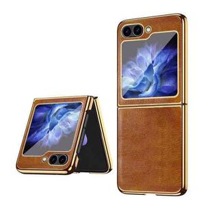 For Samsung Galaxy Z Flip5 VIETAO Crazy Horse Texture PU Phone Case(Brown)