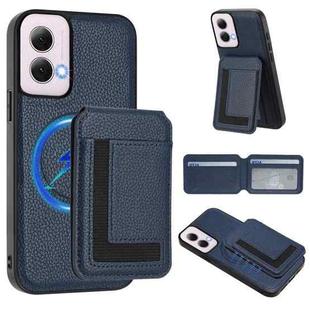 For Motorola Moto G Power 5G 2024 CX01 Detachable Magsafe Magnetic Card Bag Phone Case(Dark Blue)