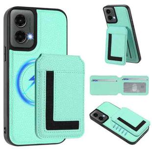 For Motorola Moto G 5G 2024 CX01 Detachable Magsafe Magnetic Card Bag Phone Case(Mint Green)