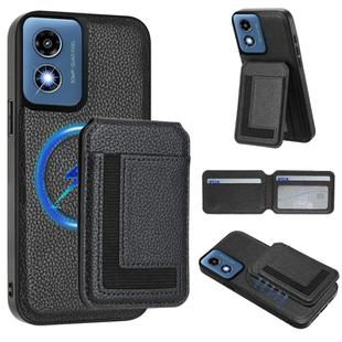 For Motorola Moto G Play 2024 4G CX01 Detachable Magsafe Magnetic Card Bag Phone Case(Black)