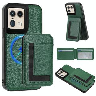 For Motorola Moto X50 Ultra CX01 Detachable Magsafe Magnetic Card Bag Phone Case(Peacock Green)