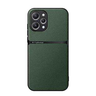 For Redmi 12 4G Litchi Leather Magnetic Full Coverage Shockproof Phone Case(Green)