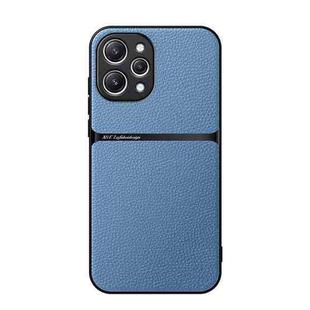 For Redmi 12 4G Litchi Leather Magnetic Full Coverage Shockproof Phone Case(Blue)