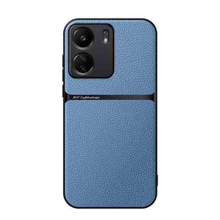 For Redmi 13C Litchi Leather Magnetic Full Coverage Shockproof Phone Case(Blue)