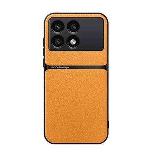 For Redmi K70 / Xiaomi Poco F6 Pro Litchi Leather Magnetic Full Coverage Shockproof Phone Case(Yellow)