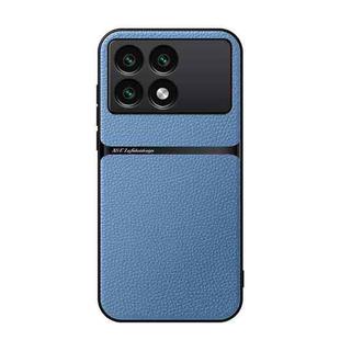 For Redmi K70 / Xiaomi Poco F6 Pro Litchi Leather Magnetic Full Coverage Shockproof Phone Case(Blue)