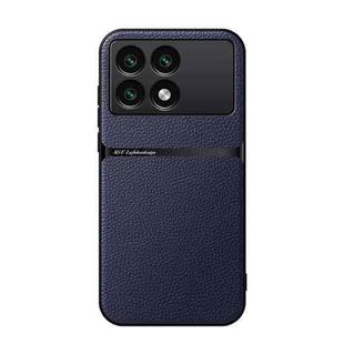 For Redmi K70 / Xiaomi Poco F6 Pro Litchi Leather Magnetic Full Coverage Shockproof Phone Case(Navy Blue)