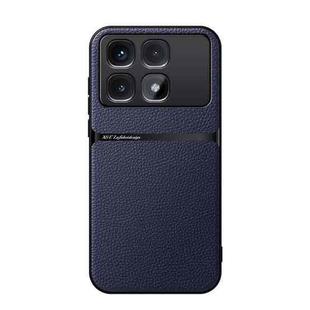 For Redmi K70 Ultra Litchi Leather Magnetic Full Coverage Shockproof Phone Case(Navy Blue)