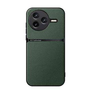 For Redmi K80 Litchi Leather Magnetic Full Coverage Shockproof Phone Case(Green)