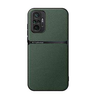 For Redmi Note 10 Pro / Note 10 Pro Max Litchi Leather Magnetic Full Coverage Shockproof Phone Case(Green)