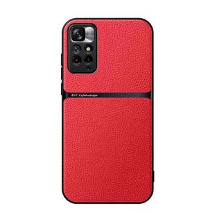 For Redmi Note 11 Pro Global / Note 11E Pro 5G Litchi Leather Magnetic Full Coverage Shockproof Phone Case(Red)