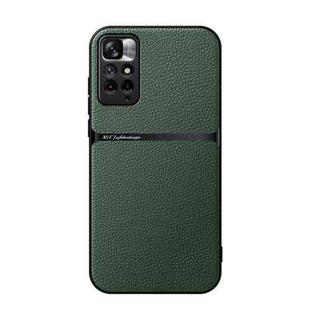 For Redmi Note 11 Pro Global / Note 11E Pro 5G Litchi Leather Magnetic Full Coverage Shockproof Phone Case(Green)