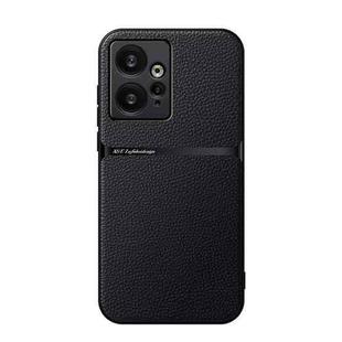 For Redmi Note 12 4G Global Litchi Leather Magnetic Full Coverage Shockproof Phone Case(Black)