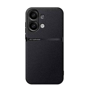 For Redmi Note 13 4G Global Litchi Leather Magnetic Full Coverage Shockproof Phone Case(Black)