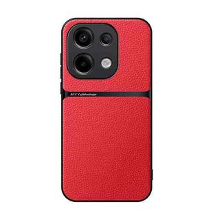 For Redmi Note 13 Pro 4G Global Litchi Leather Magnetic Full Coverage Shockproof Phone Case(Red)