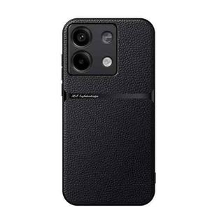 For Redmi Note 13 5G Global Litchi Leather Magnetic Full Coverage Shockproof Phone Case(Black)