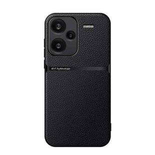 For Redmi Note 13 Pro+ 5G Global Litchi Leather Magnetic Full Coverage Shockproof Phone Case(Black)