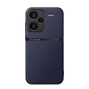 For Redmi Note 13 Pro+ 5G Global Litchi Leather Magnetic Full Coverage Shockproof Phone Case(Navy Blue)